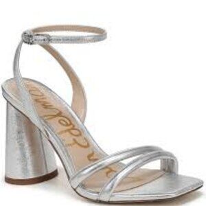 Sam Edelman  Kia Strappy Sandal  Soft Silver Leather  Women Wide Sizes   NIB
